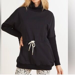 Varley Women’s Black Adelaine Tie Waist Ribbed Sleeve sweatshirt